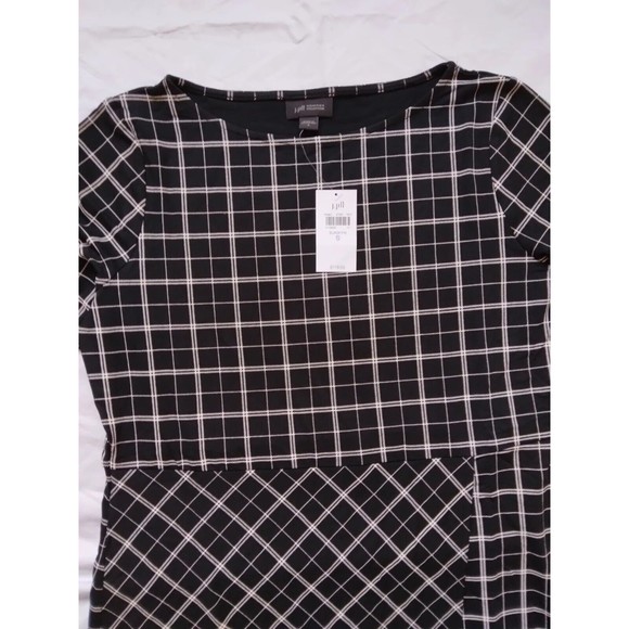 J Jill Wearever Collection Faux Wrap Stretch Black White Windowpane Womens Small - Picture 4 of 9